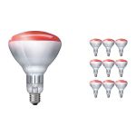 Confezione Multipack 10x Philips BR125 IR 250W E27 230-250V Rossa