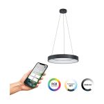 Eglo Luce Pendente Marghera-Z Acciaio Nero 27.5W 3150lm - 827-865 Regolabile Bianca + RGB | IP20 - Zigbee Dimmerabile